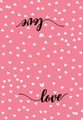 Pink dish towel featuring white hearts and black Love typography for Valentine decor - Full Print White Hearts Pink Love(MB1-16)