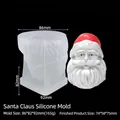 Santa Claus silicone mold for DIY candles and soaps with clear product dimensions - Santa Claus / Milky White