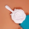 Specchio a mano vintage a forma di rosa rosa con manico in plastica portatile - Rosa