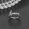 Anello zodiaco Acquario regolabile in acciaio inossidabile finitura argento - Aperto Regolabile / Acquario Acciaio