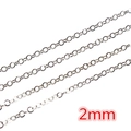 2mm silver stainless steel chain link for DIY jewelry making necklaces and bracelets - CH-30 (2mm Width) / Steel