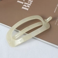 Minimalist square hollow hair clip in a smooth cream yellow matte finish for women - Cream