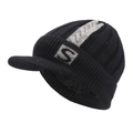 Detail von Herren Strickmütze mit dickem Fleecefutter und grauem S-Logo - Fleecegefüttert Einheitsgröße / Schwarz