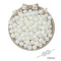 10 mm weiße strukturierte ABS-Perlen für DIY-Schmuckherstellung in beiger Schale - Stil 102 Gewindeperle 10mm Perlweiß 20g/Packung