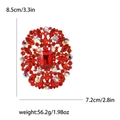 Eleganter roter Kristall-Glas-Brosche in Goldlegierung mit Maßen und Gewichtsangaben - Rot