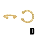 Minimalistische gedrehte goldene Ohrmanschetten mit Kugelenden für Ohren ohne Löcher - Seil Gedreht Gold