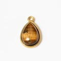 Teardrop tiger eye stone pendant with gold metal edge for DIY jewelry making - Large / 2# Tiger Eye