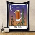 Detail of The Beer tarot tapestry with bear illustration on a modern living room wall - Gt111500 / 73X95CM (Brushed Fabric)