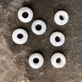 7 white natural stone 8x14mm abacus beads with 5mm large holes for DIY jewelry - Howlite