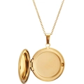 Collana con ciondolo a medaglione rotondo dorato in acciaio inossidabile aperto - Oro