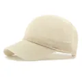 Breathable light beige mesh baseball cap with open-knit structure for summer sun protection - Adjustable / Beige