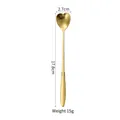 Golden stainless steel heart-shaped long handle coffee spoon with 17.8cm length - 17CM Heart Spoon (Gold)