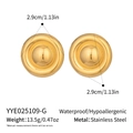 Dimensioni degli orecchini a disco in acciaio inossidabile placcati oro 18K - Oro (YYE025109-G)