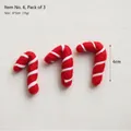 Set of 3 handmade wool felt Christmas candy canes in red and white stripes decoration - No.6 Pack of 3-Red White Candy Cane