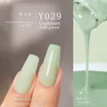 Dual plant-based nail polish in Y029 Milk Green with matte and glossy finish - Y-029 Condensed Milky Green