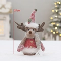Poupée renne de Noël de 27cm avec manteau rouge et chapeau pour décoration de fête - 27x15cm / Renne (HM24-9801C)