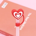 Red and white heart-shaped silicone straw cover for 10mm tumbler straws - Bagged without Straw / Two-tone Heart