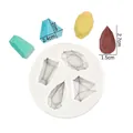 Weiße Silikonform für Edelsteine und Fondant-Schmuck, inklusive bunter fertiger Musterstücke - Grau