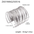 Bracciale rigido largo in acciaio inossidabile argento con design geometrico chic - Z431-Bracciale color acciaio-Grande