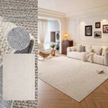 Pearl white bubble texture sisal-style rug with non-slip silicone base and stain-resistant fabric - 140×200cm / Faux Sisal-Pearl White-Silicone Bottom