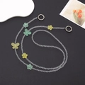 Matte Bären-Kette mit gelben Schmetterlingen und grünen Blumen für Handyhüllen - Mattierter Schmetterling (K091)