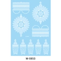 White Henna style temporary lace tattoo sticker with mandala patterns and flower designs - Lace Band Style (W-0853)