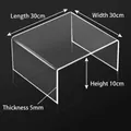 Clear acrylic U-shaped riser shelf, 30x30x10cm with 5mm thick heavy duty material - 30x30x10cm (5mm)
