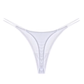 String blanc en coton lycra côtelé avec bretelles fines et design sexy à taille basse - XL / Blanc
