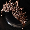 Luxuriöse Brautkrone in Roségold mit schwarzen Strasssteinen im Gothic-Stil - Schwarz