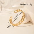 Golden stainless steel cuff bracelet with hollow chain-link design in a minimalist style - Hollow Linked Chain