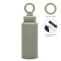 Insulated magnetic water bottle in sage green with built-in phone mount ring - 1 L / Bean Green