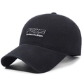 Berretto da baseball in cotone lavato nero con ricamo FBXS e visiera curva - Regolabile / Nero