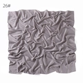 Solid color satin square scarf, breathable soft matte imitation silk women fashion headwear. - Lake Blue