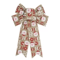 Dettaglio di fiocco natalizio in iuta con stampa festiva di Babbo Natale per l'albero - Babbo Natale (5785799833848) / 21cm*32cm