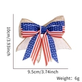 Detailed size specifications for a patriotic burlap and stars and stripes bow ornament - Stars and Stripes Style
