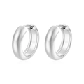 Pendientes de aro minimalistas de 5mm en acero inoxidable plateado pulido con bisagra - Pequeño (12 mm DI) / Color Acero