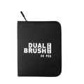 Black zipper storage case for 36 pieces dual brush pens set made of nylon fabric - White Barrel 36 Colors CD Case