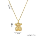 Collana con ciondolo a forma di orso robot dorato con dimensioni 22x17mm e catena 40cm - Oro