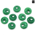 Nine green natural crystal stone pendants with smooth finish for DIY jewelry - 18mm Side Hole Malaiyu Jade