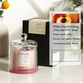 White Peach Oolong scented candle in glass jar with crystal stones and gift box - White Peach Oolong
