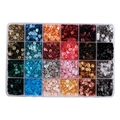 Set di paillettes a scaglie di pesce in scatola a 24 griglie per cucito e ricamo fai da te - 5mm (5g Per Scomparto) / Scatola 41