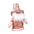 Roze en gouden Kerstman decoratieve pop met roze pailletten en witte pluche baard - Kerstman
