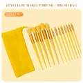 Set of 13 professional yellow makeup brushes with matching storage drawstring bag - 13pcs Set + Bag / Goose Yellow