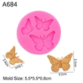 Stampo in silicone a farfalla rosa con campioni in resina dorata da 5,5 cm - Stile 1 / Rosa