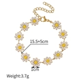 Bohemian gold stainless steel daisy bracelet with white pearls in pastoral style - JZB1091-Full Daisy Chain