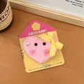 Pink heart plush hair clip with cute expression and yellow plaid bow on wood surface - 7# Pink Cute Plush Heart Hair Clip - Big Bowknot