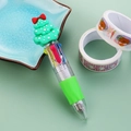 Christmas tree shaped 4-color retractable ballpoint pen with green silicone grip for gift - Christmas Series 2-Tree