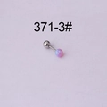 Schraub-Ohrstecker aus Edelstahl mit rosa Opal-Kugel für Knorpel-Piercings - Rosa Lila Opal-Stil (371-3#)