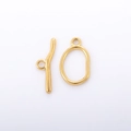 DIY jewelry fastener set with 18k gold plated stainless steel OT toggle clasp design - DY713-Irregular Round / Gold