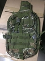 Outdoor tactical sling bag in dark green digital camouflage with MOLLE webbing system - Jungle Digital Camouflage